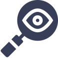 Magnifying glass with eye icon